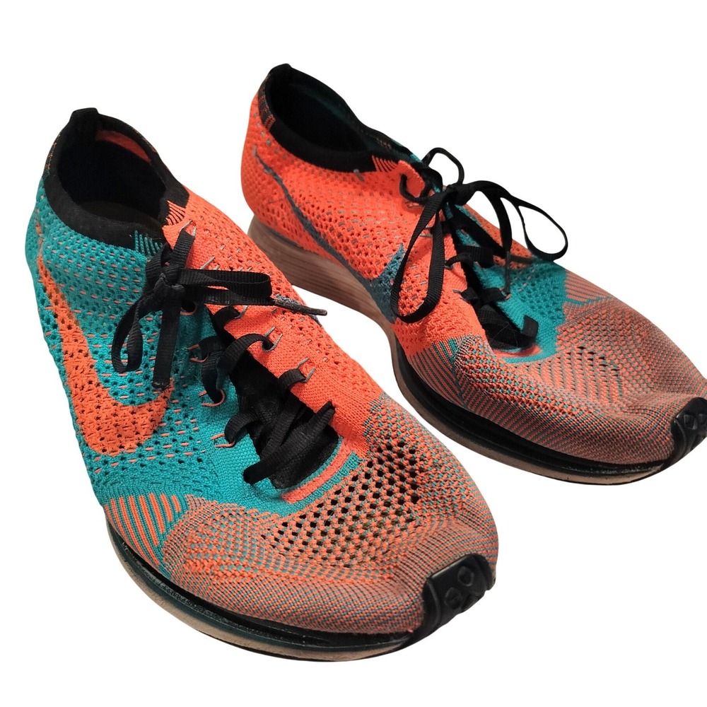 Nike Flyknit Racer HyperJade Running Shoes 526628-306 Mens 11 Bright Blue Sporty